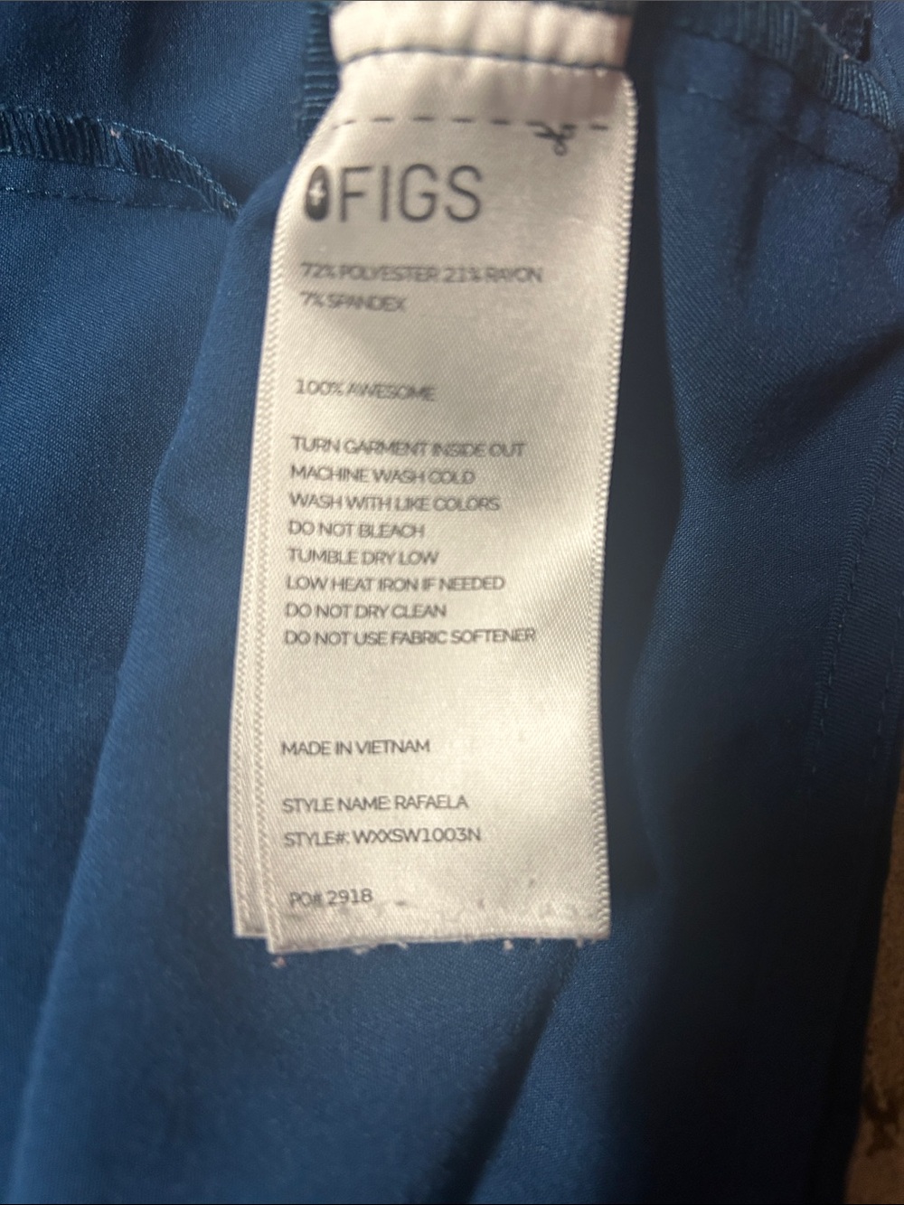 Figs Women's Sleeveless Tunic Top in Deep Teal Blue - Picture 8 of 8